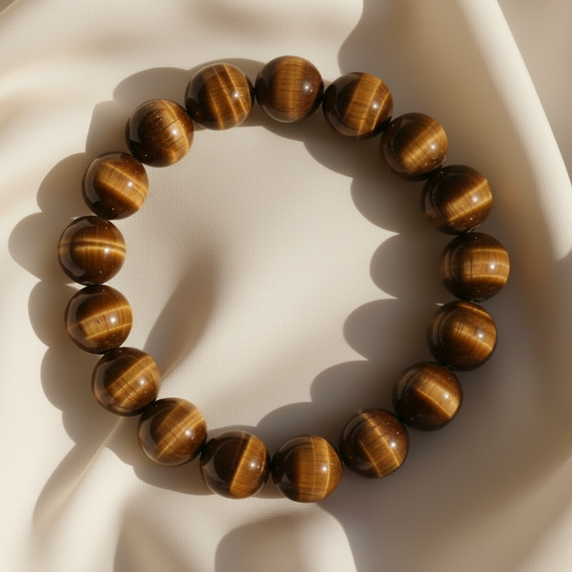 Tiger Eye Round Bead Bracelet