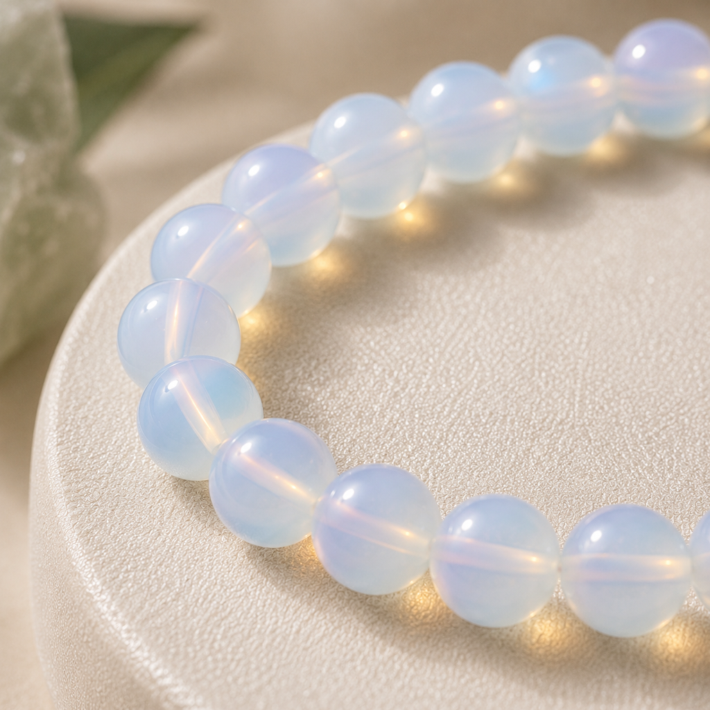 Opalite Round Bead Bracelet
