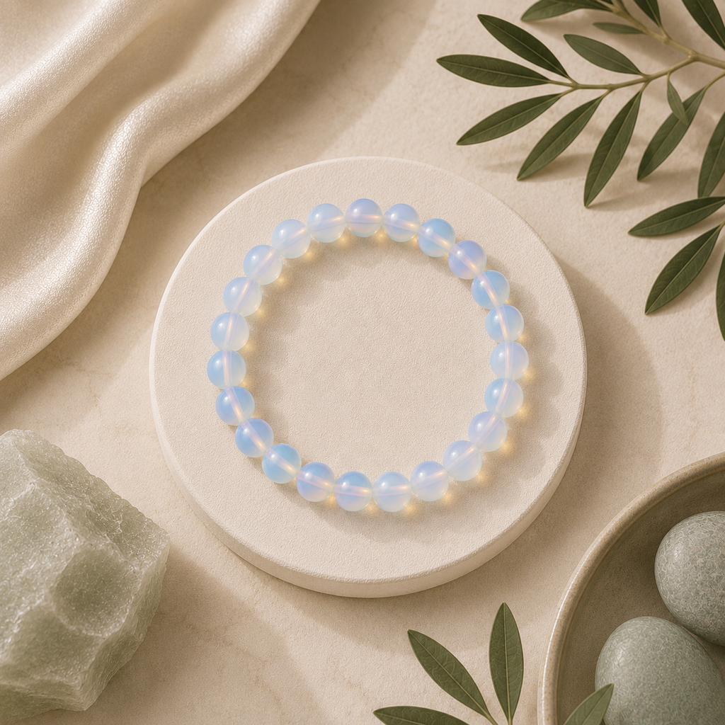 Opalite Round Bead Bracelet