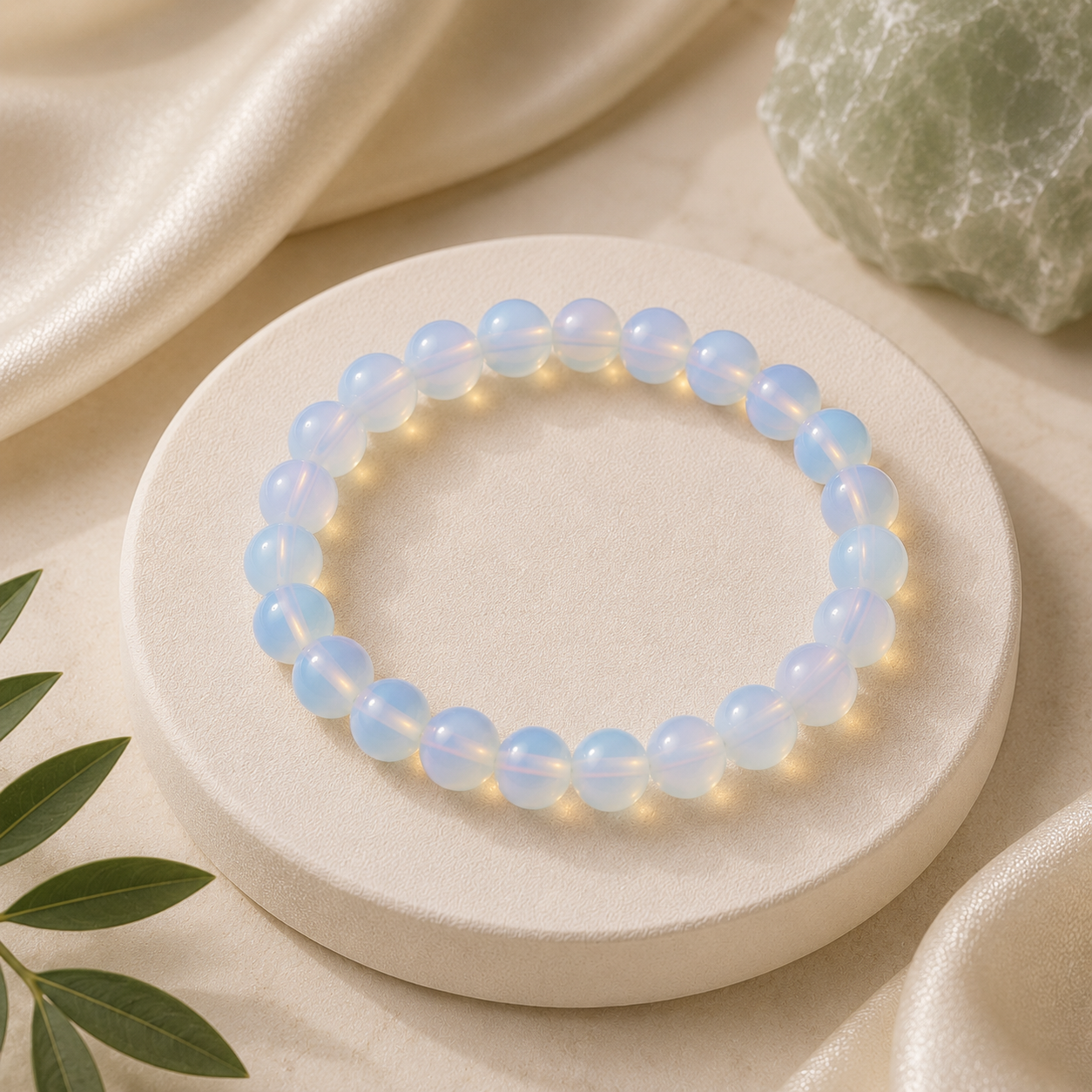 Opalite Round Bead Bracelet
