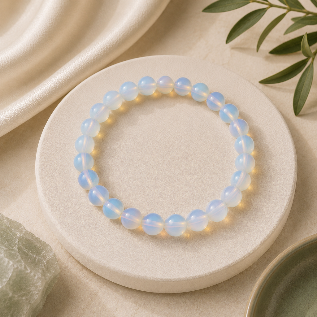 Opalite Round Bead Bracelet