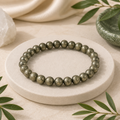 Pyrite Round Bead Bracelet