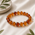 Hessonite Round Bead Bracelet