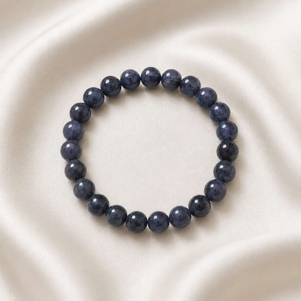 Iolite Round Bead Bracelet