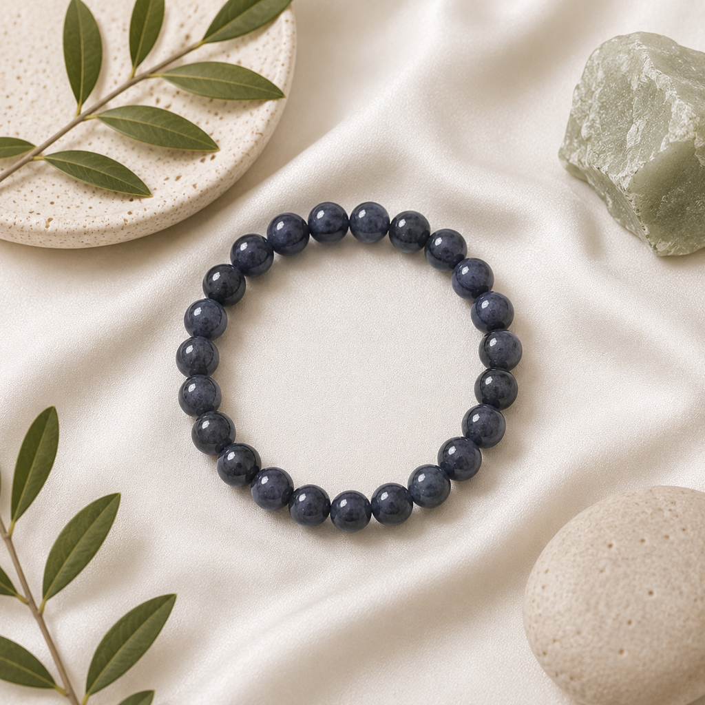 Iolite Round Bead Bracelet