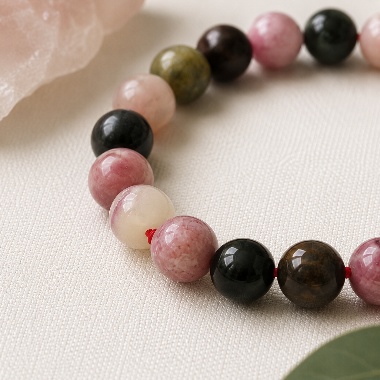 Multi Tourmaline Round Bead Bracelet