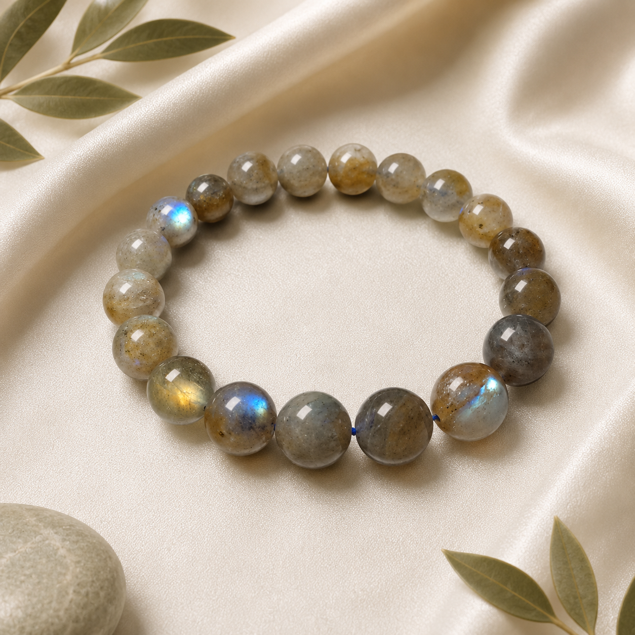 Labradorite Round Bead Bracelet