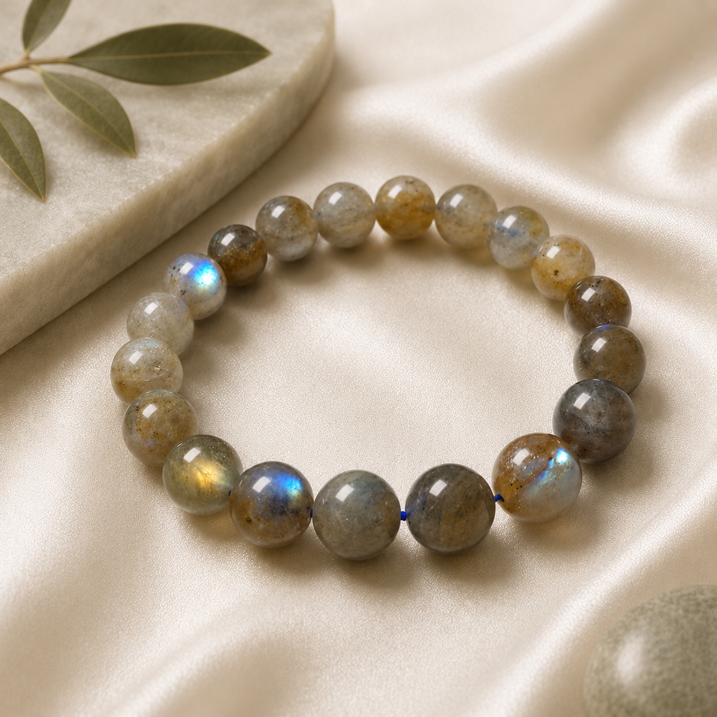 Labradorite Round Bead Bracelet