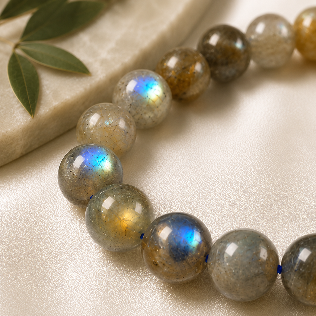 Labradorite Round Bead Bracelet