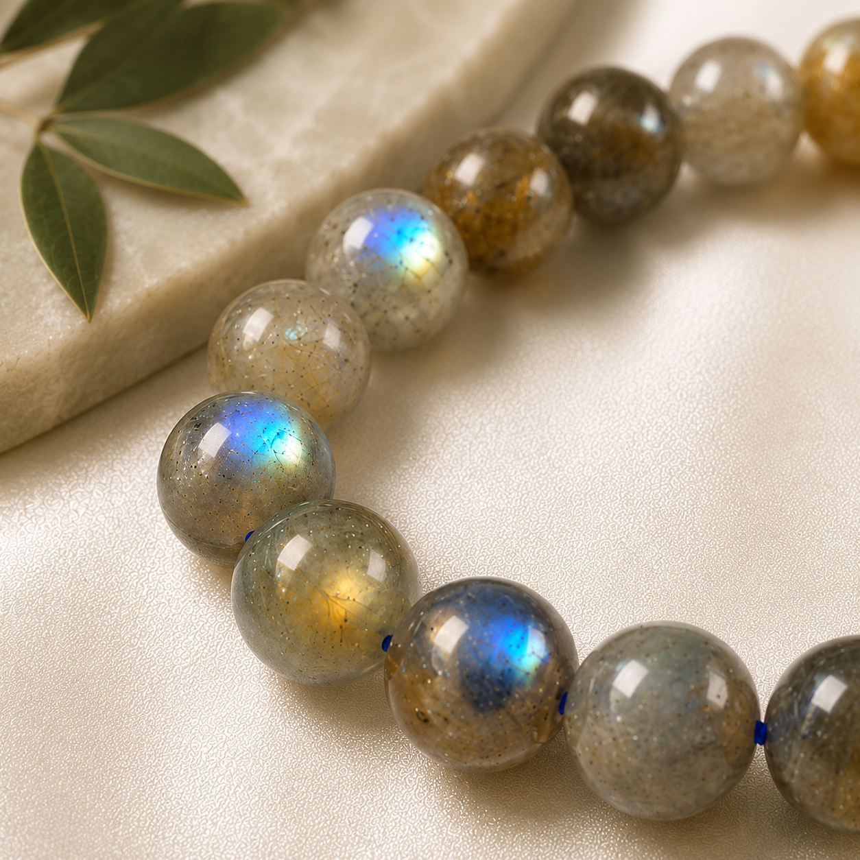 Labradorite Round Bead Bracelet