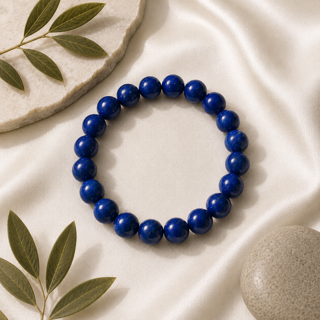 Lapis Lazuli Round Bead Bracelet