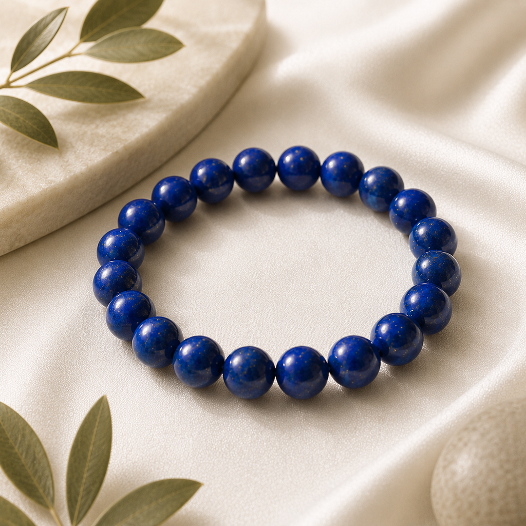 Lapis Lazuli Round Bead Bracelet