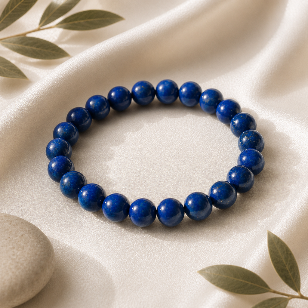Lapis Lazuli Round Bead Bracelet