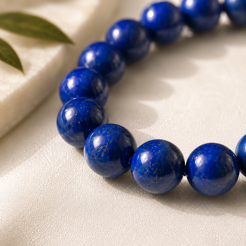 Lapis Lazuli Round Bead Bracelet