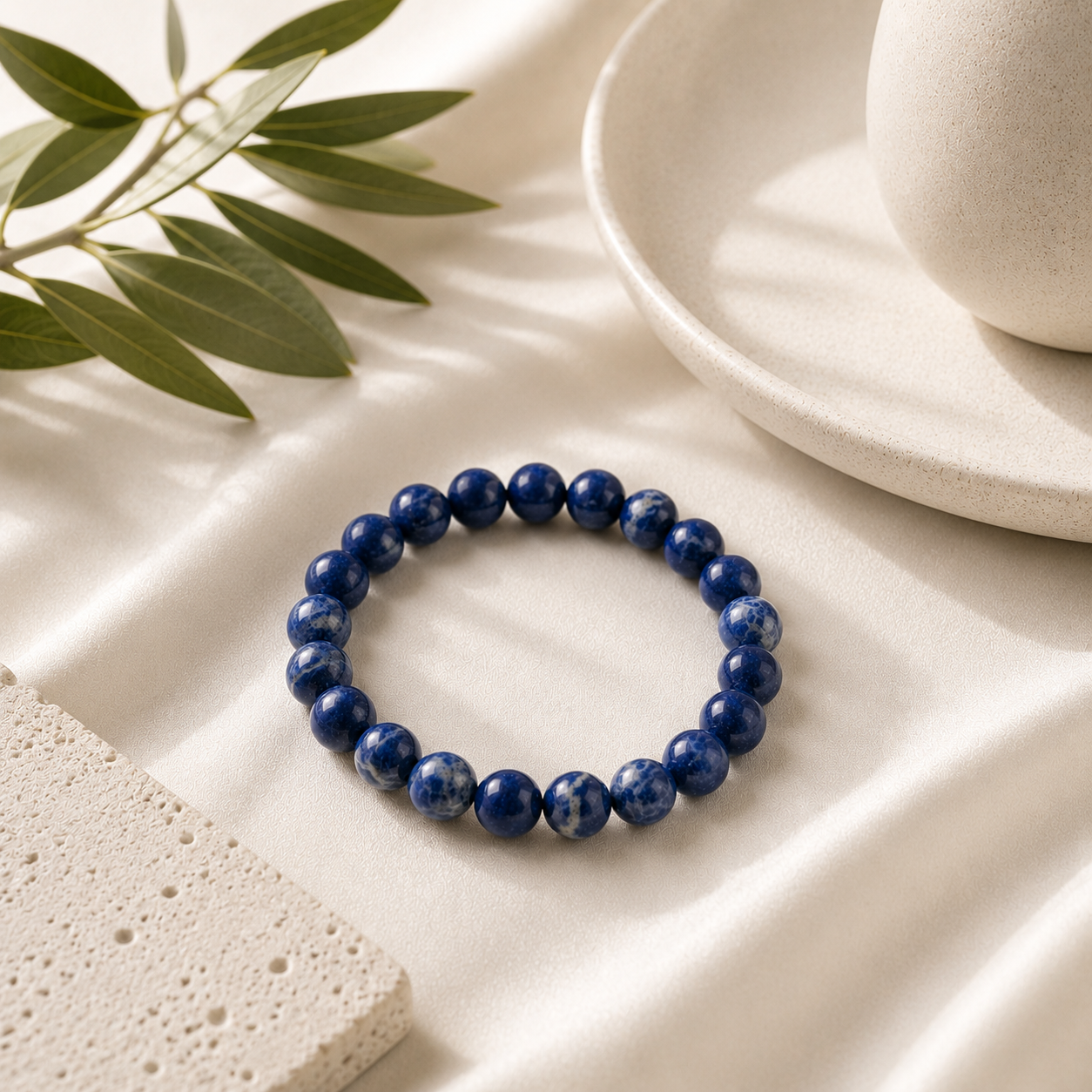 Sodalite Round Bead Bracelet