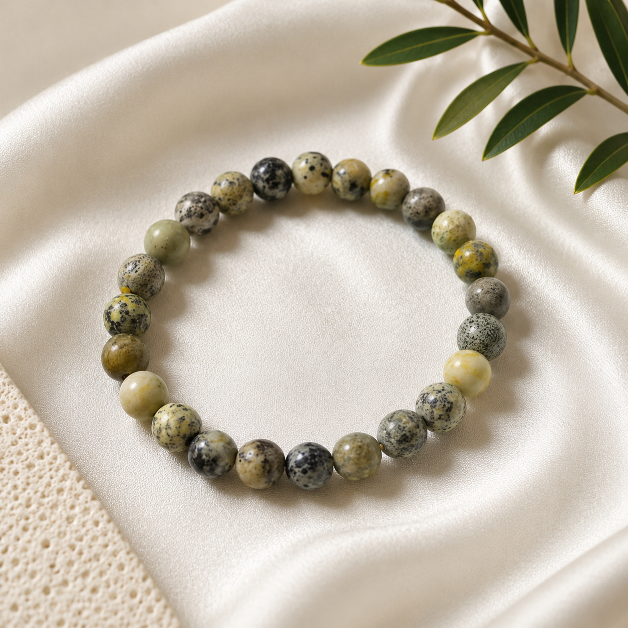 Serpentine Round Bead Bracelet