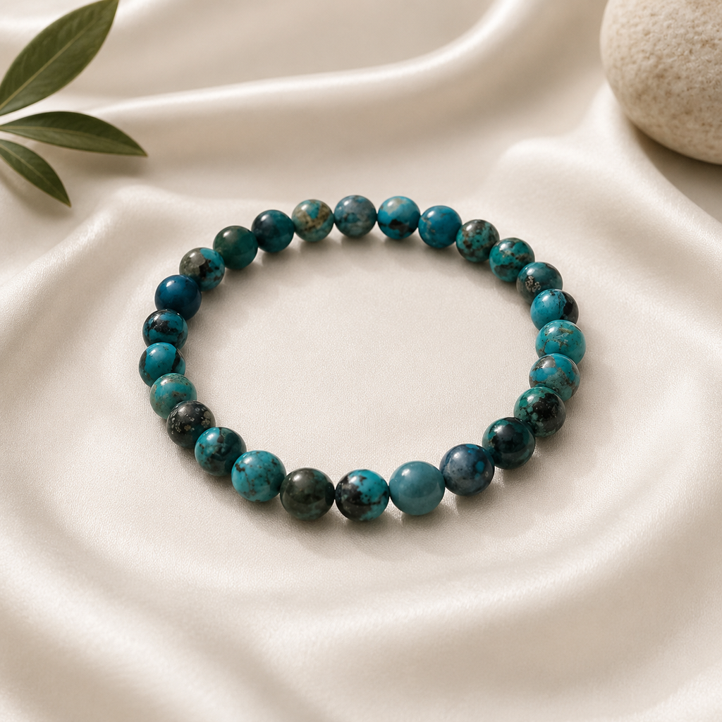 Turquoise (authentic) non-dyed Round Bead Bracelet