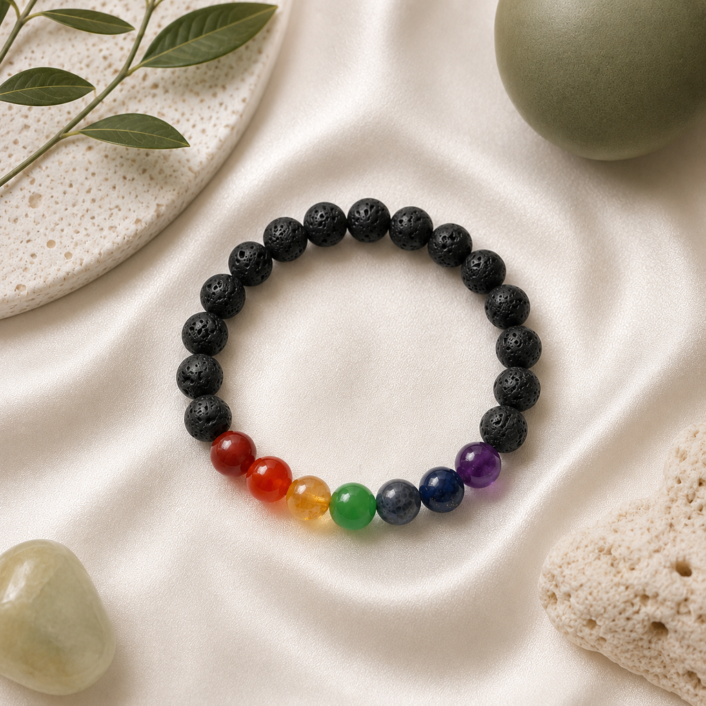 7 Chakra Round Bead Bracelet