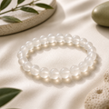 Selenite Round Bead Bracelet