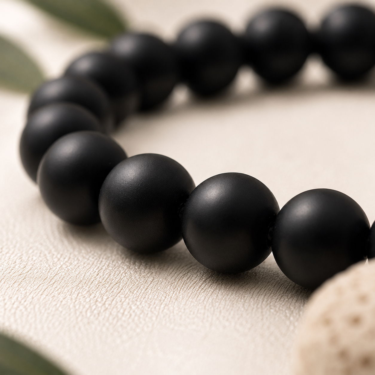 Shungite Round Bead Bracelet