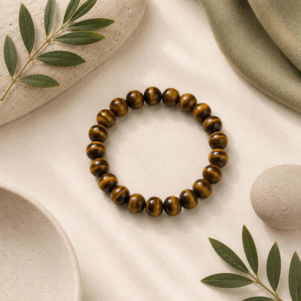 Tiger Eye Round Bead Bracelet