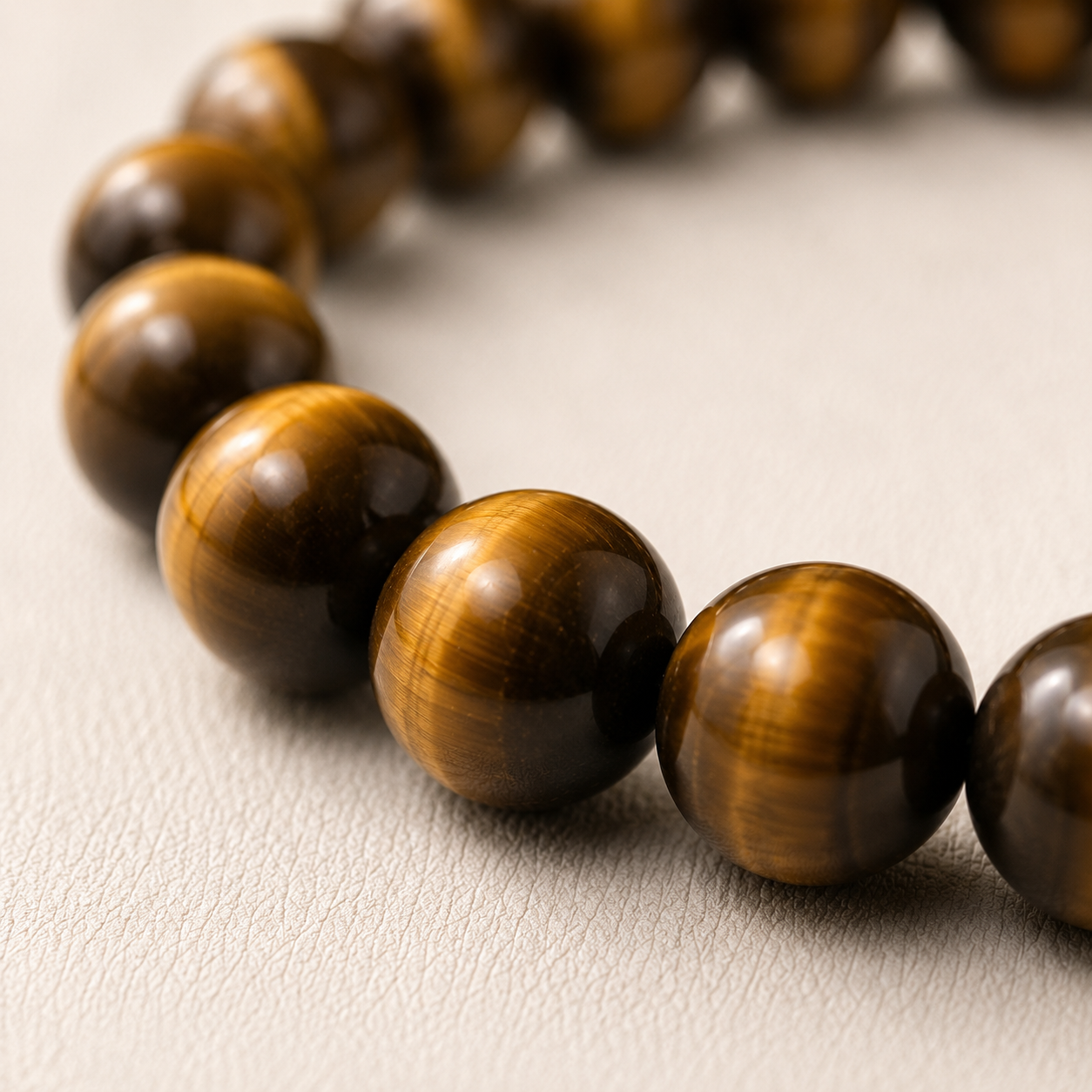 Tiger Eye Round Bead Bracelet