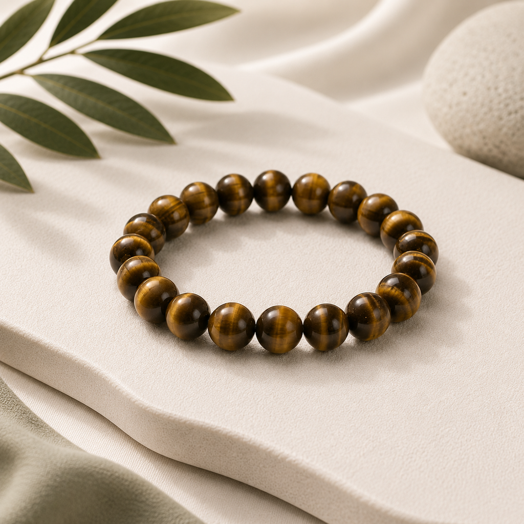 Tiger Eye Round Bead Bracelet