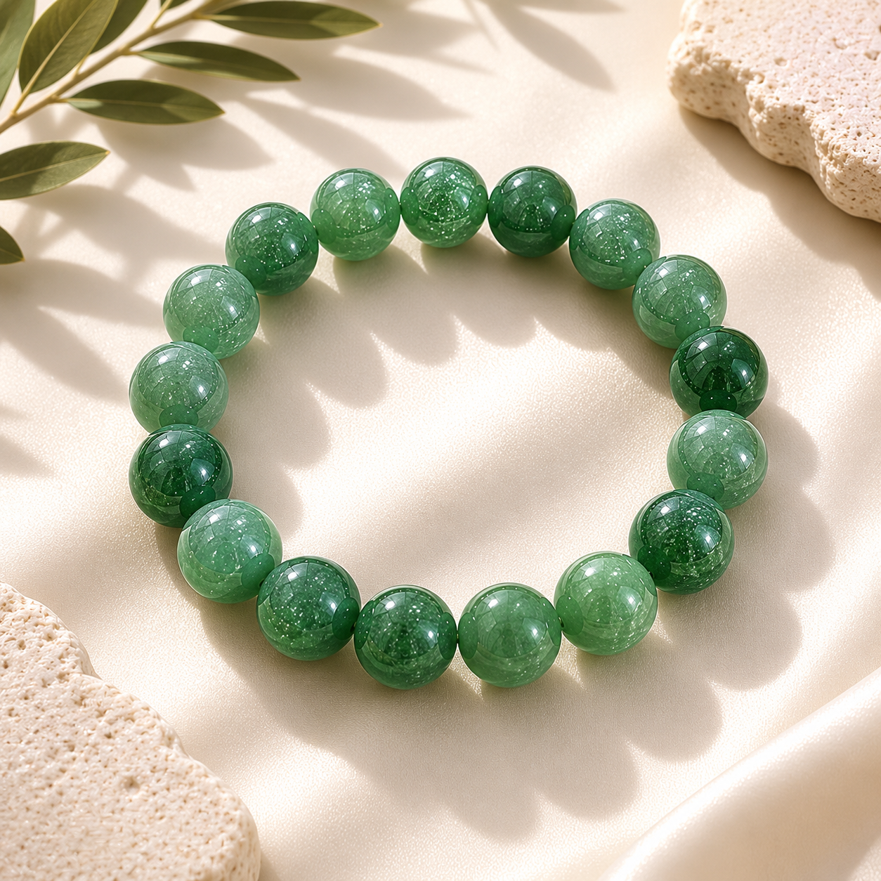 Aventurine Round Bead Bracelet