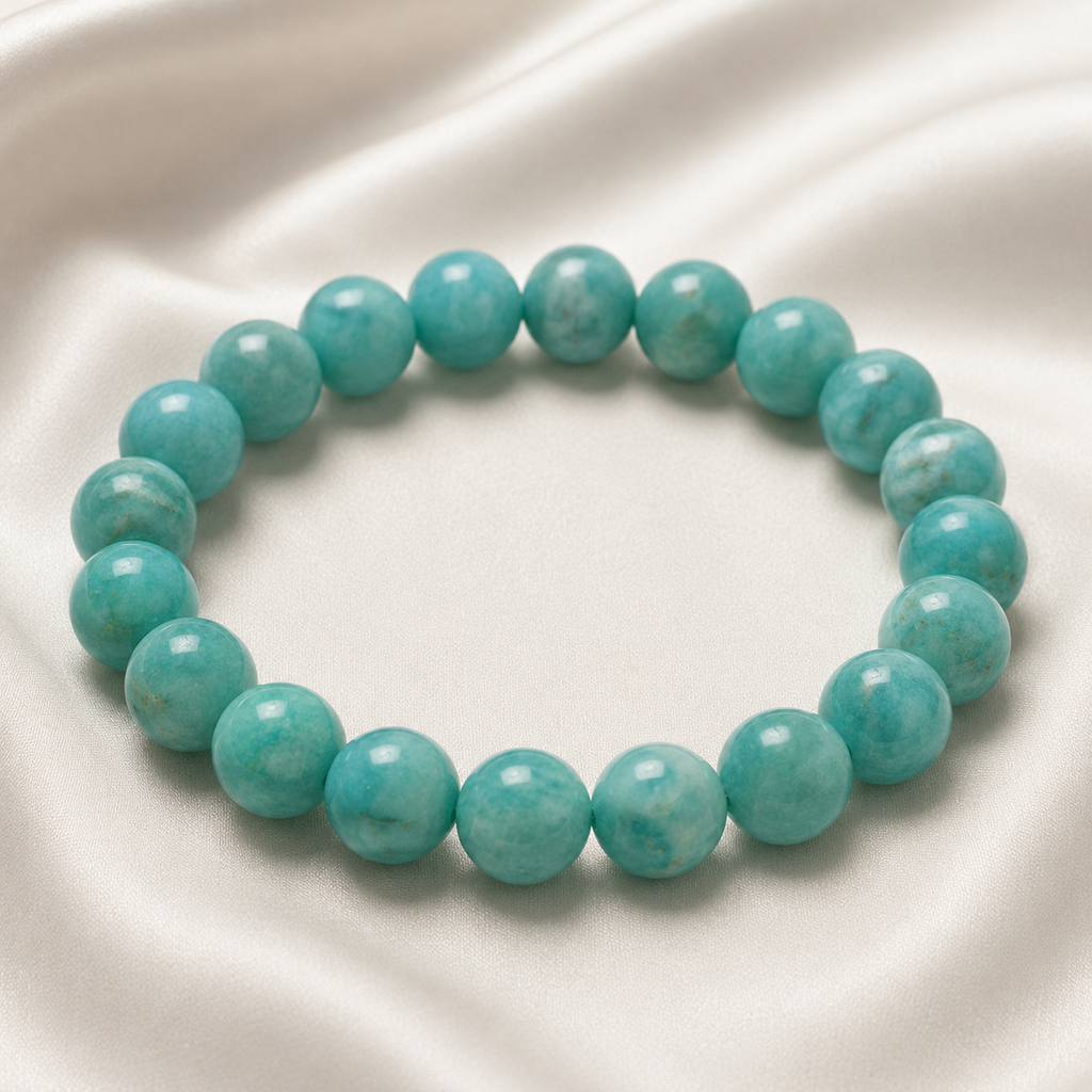 Amazonite Round Bead Bracelet
