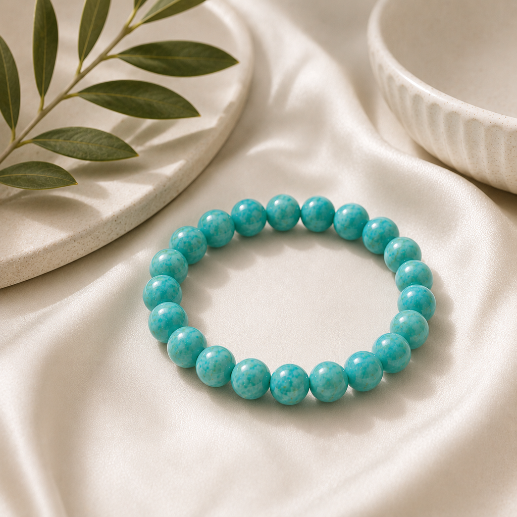 Amazonite Round Bead Bracelet