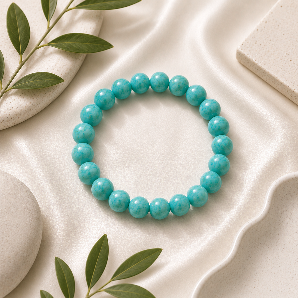 Amazonite Round Bead Bracelet