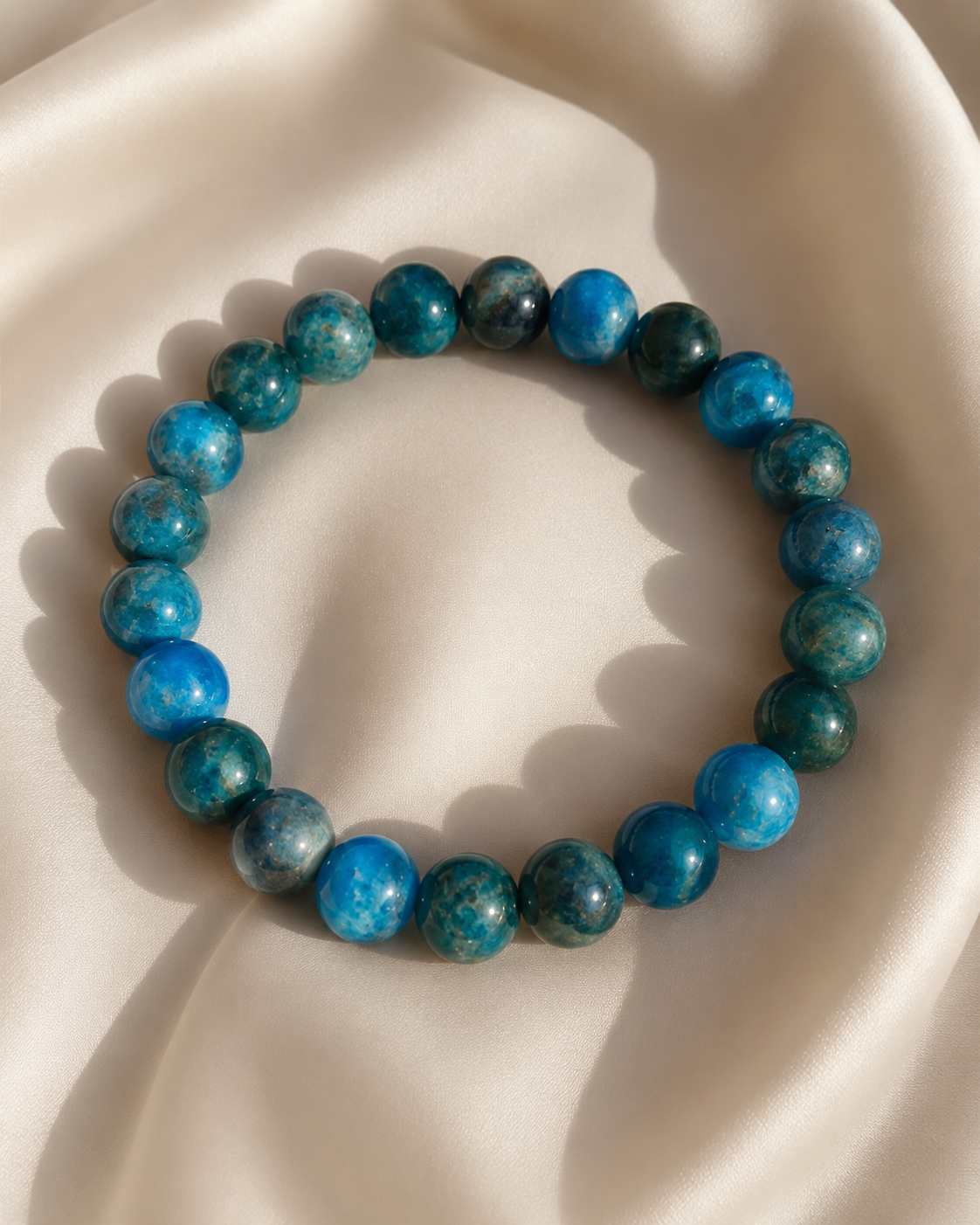 Apatite Round Bead Bracelet