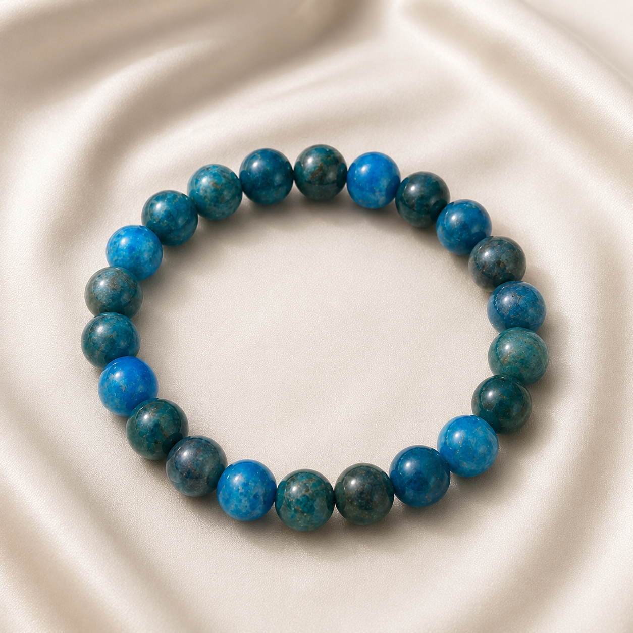 Apatite Round Bead Bracelet