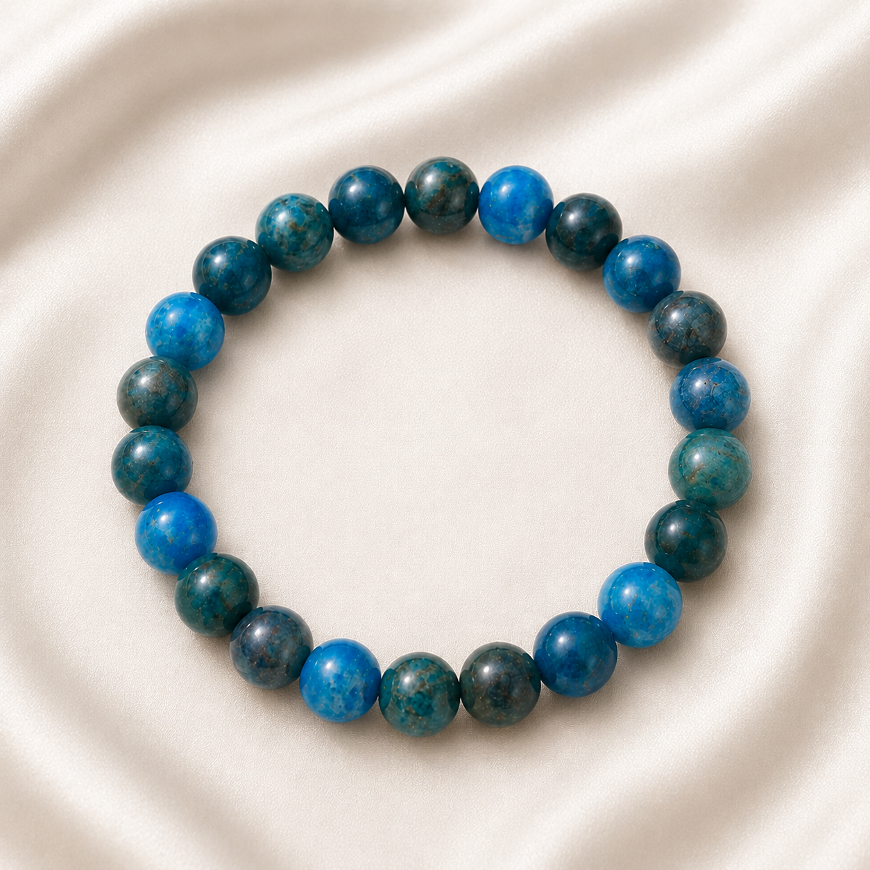 Apatite Round Bead Bracelet