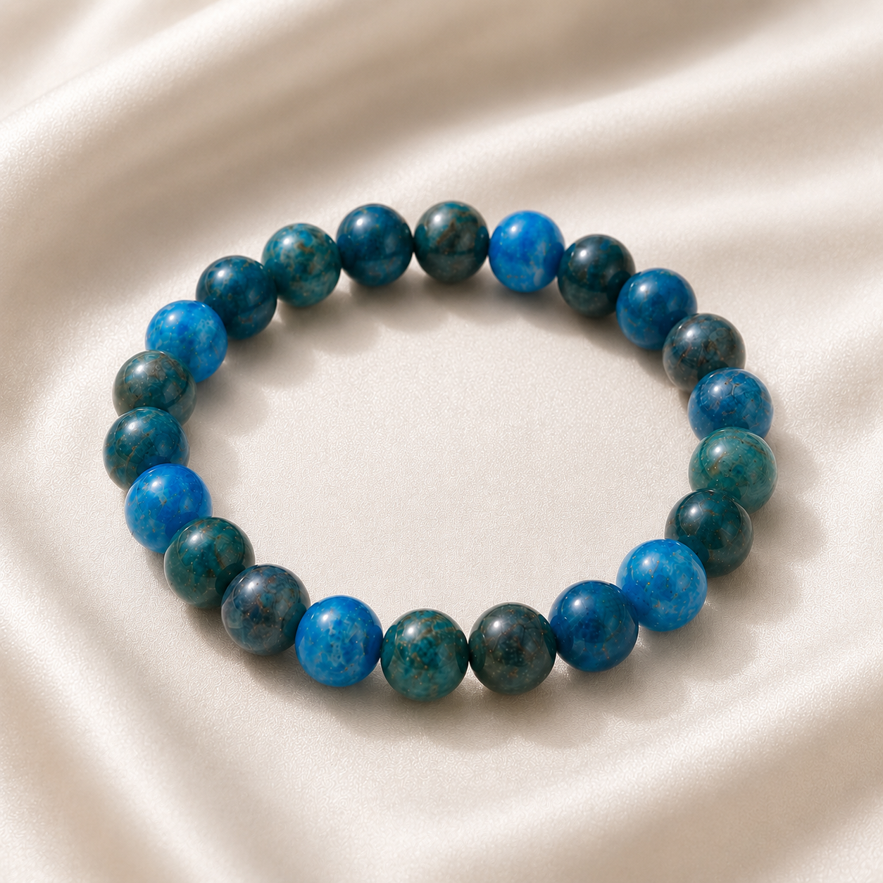 Apatite Round Bead Bracelet