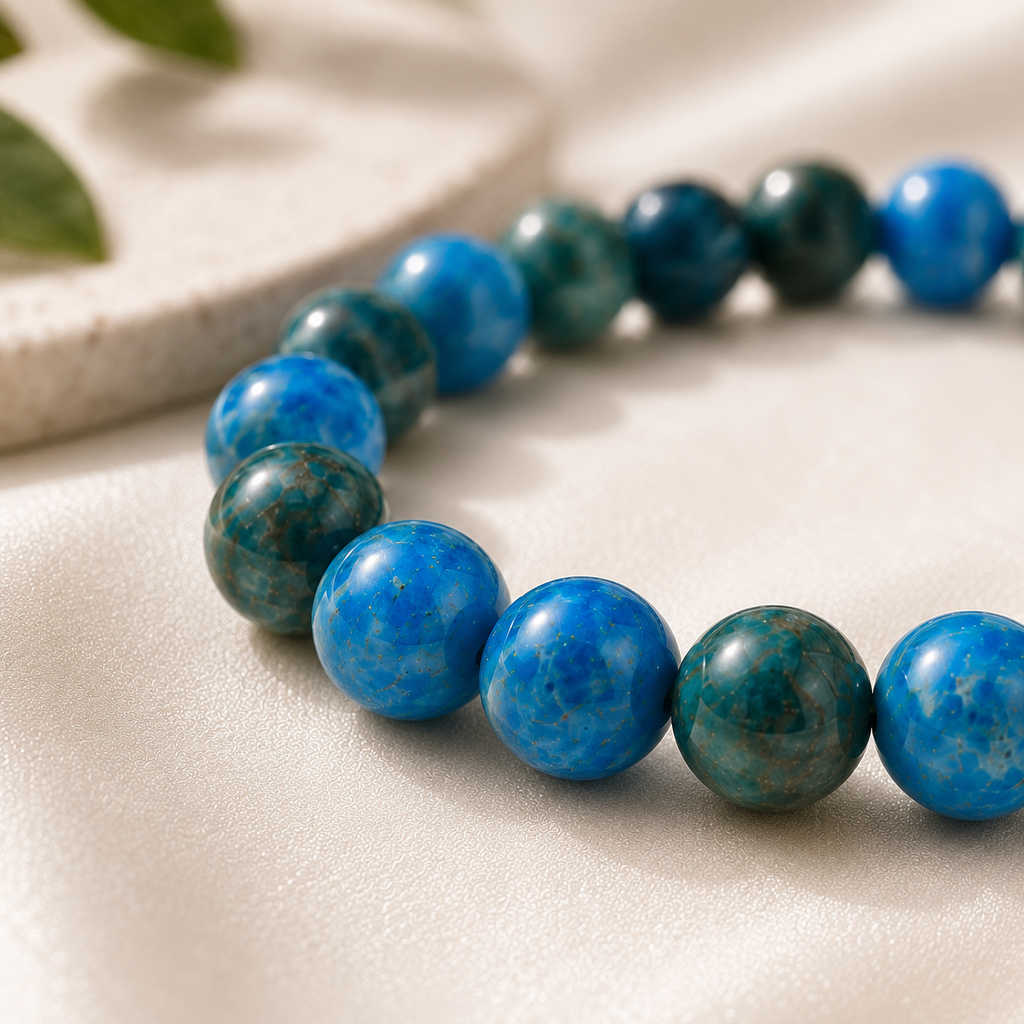 Apatite Round Bead Bracelet