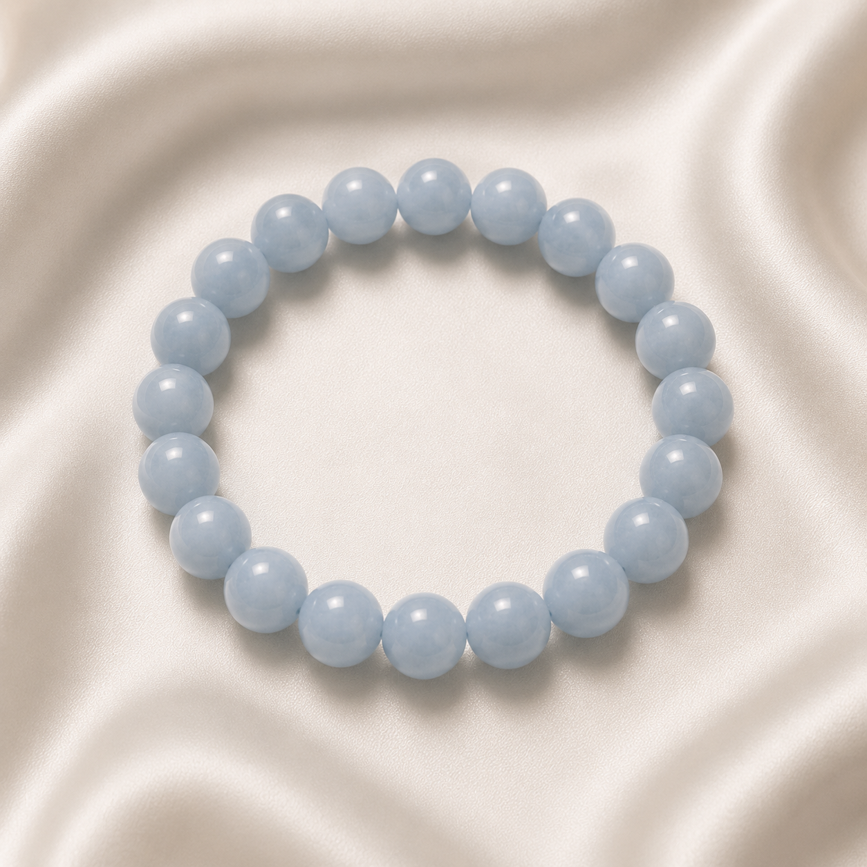 Angelite Round Bead Bracelet