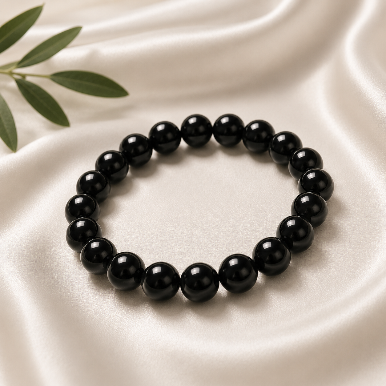 Onyx (Black) Round Bead Bracelet