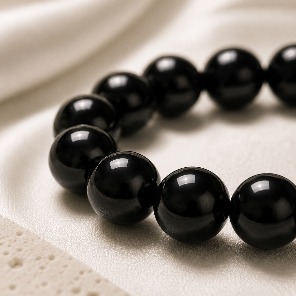 Onyx (Black) Round Bead Bracelet
