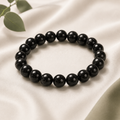 Tourmaline (Black) Round Bead Bracelet
