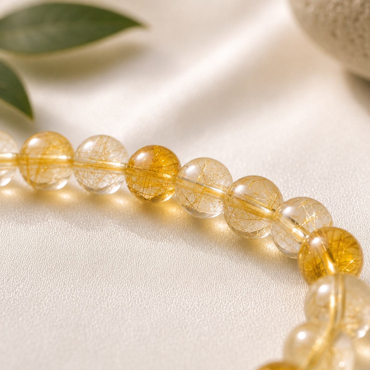 Citrine Round Bead Bracelet