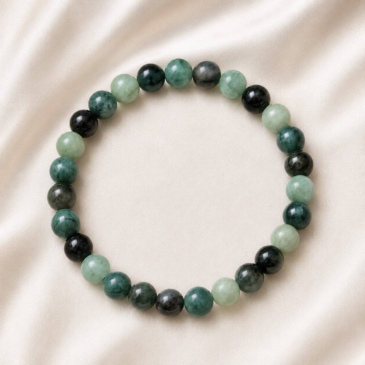 Emerald Round Bead Bracelet