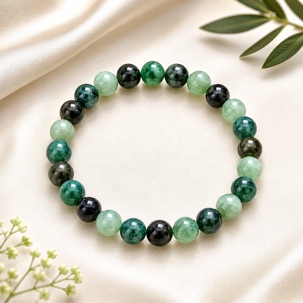 Emerald Round Bead Bracelet