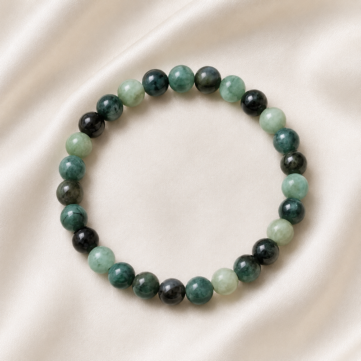 Emerald Round Bead Bracelet