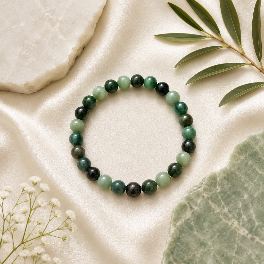 Emerald Round Bead Bracelet