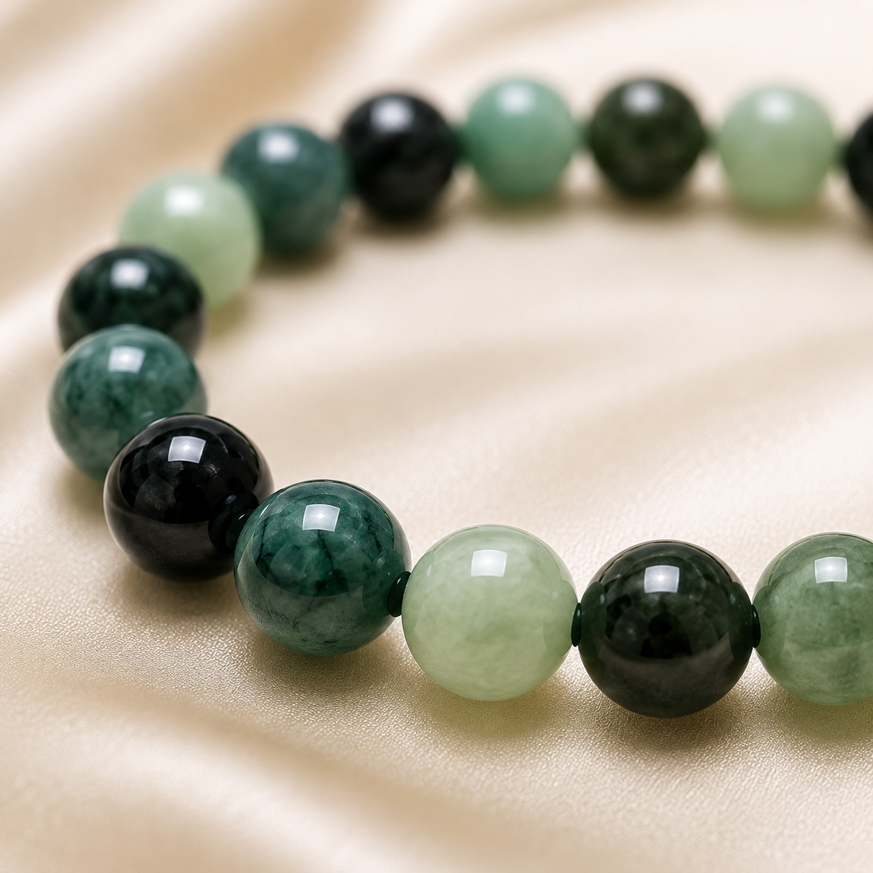Emerald Round Bead Bracelet