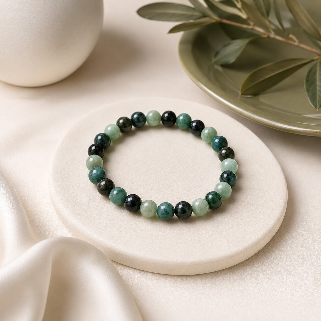 Emerald Round Bead Bracelet