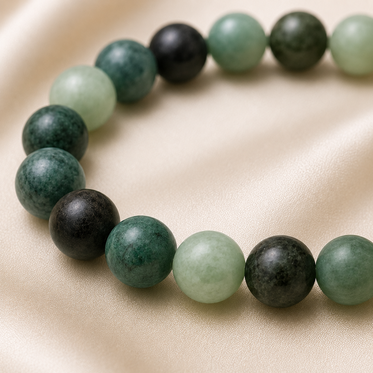 Emerald Round Bead Bracelet