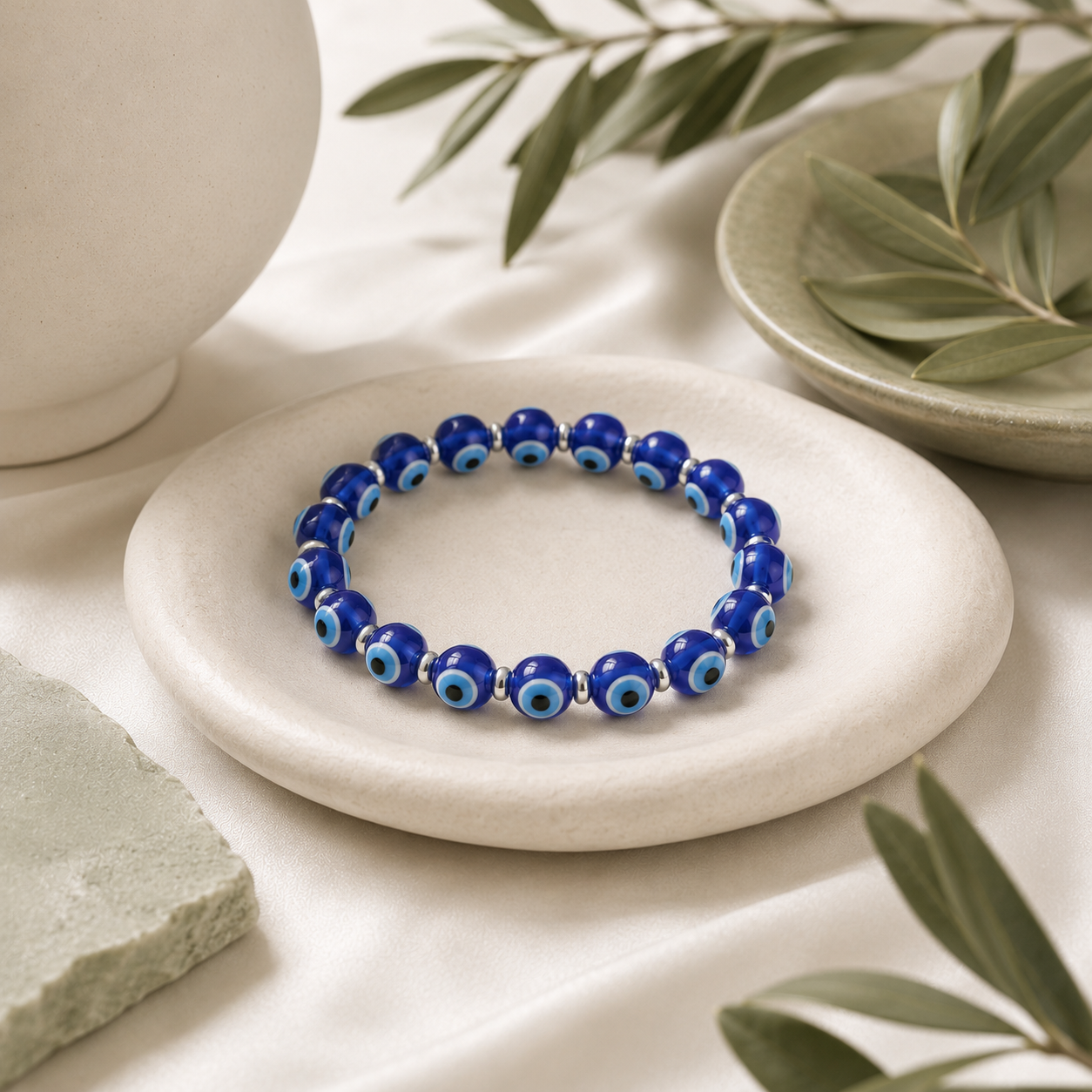 Evil Eye with hematite Bead Bracelet