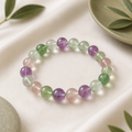 Fluorite Round Bead Bracelet